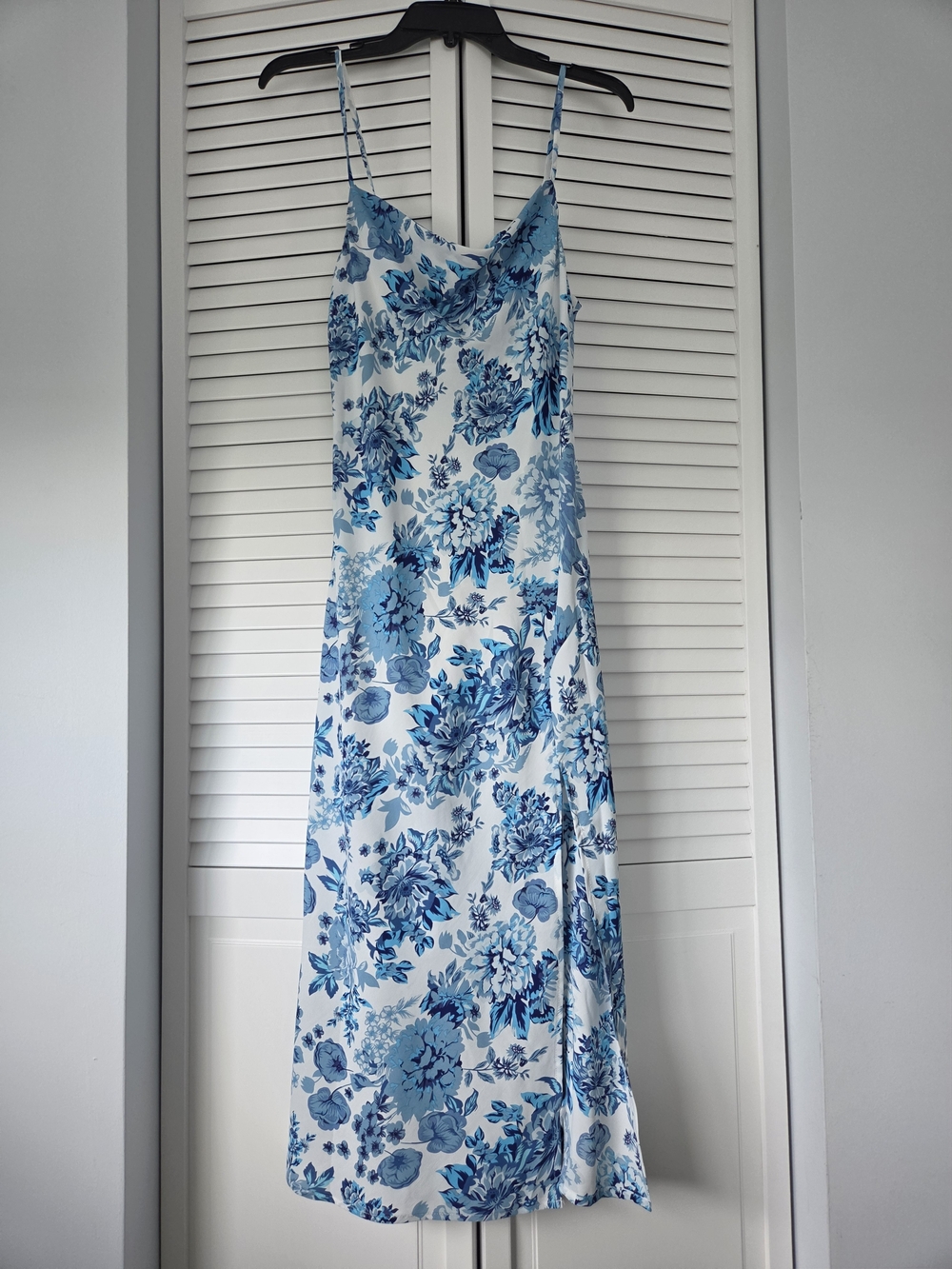 Petal & Pup Yelena Blue and White Floral Slip Midi Dress - Picture 7 of 12